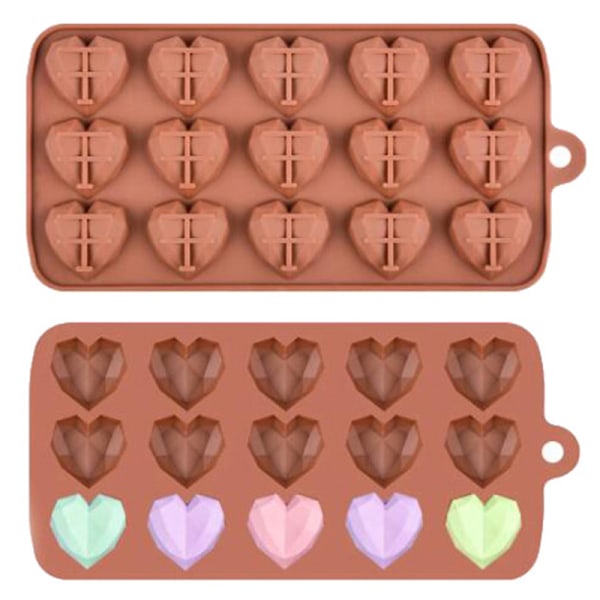 15 hålrum Mini Hjärta Chokladform Silikon Mold Molds