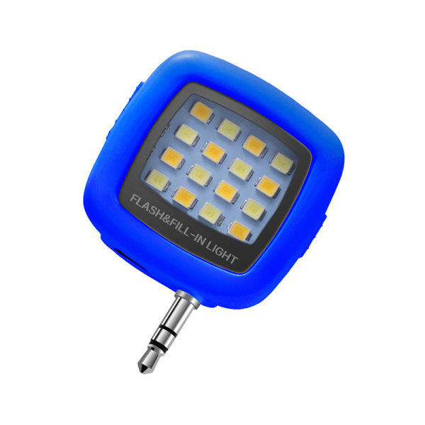 Selfie-blixt LED-lampa Bärbar Mobiltelefonfotograferingsfyllning Blue