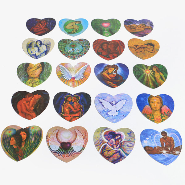 Par älskar orakel kort Kärlek orakel hjärtformat engelskt kort