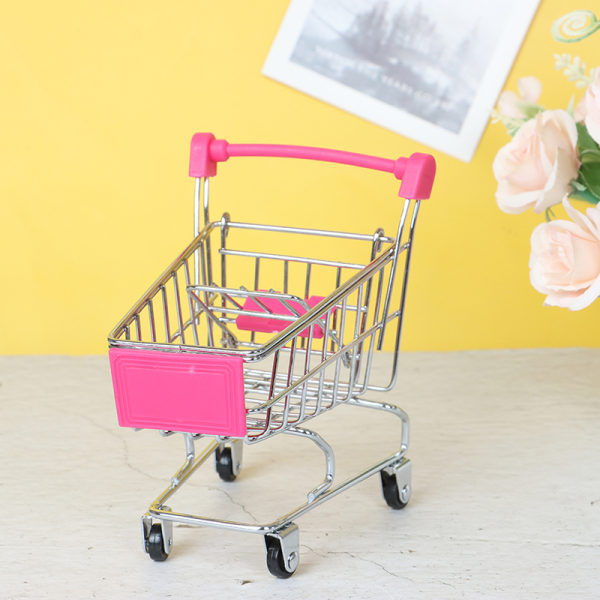 1 st Mini Shopping Cart Supermarket Handcart Shopping Cart Sto Rose red