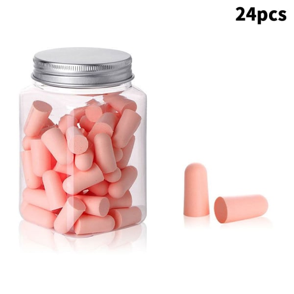 24/60 st Mute Rebound Sleeping Earplug Ljudisolerade öronproppar Pink 24 pcs