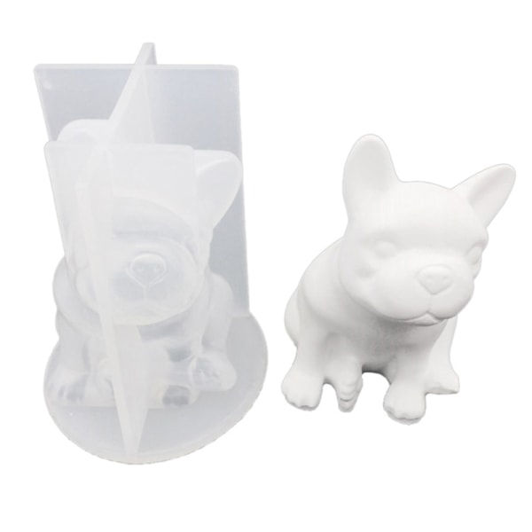 3D Bulldog Crystal Epoxy Resin Mold Lucky Cat smycken halsband A