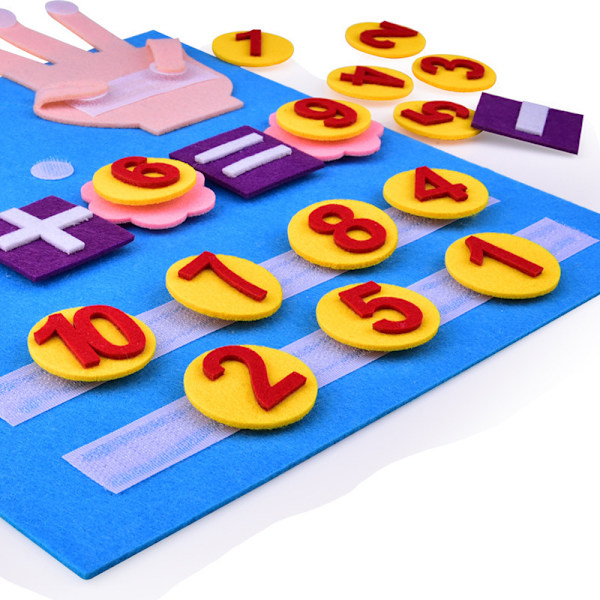 Kid Montessori Leksaker Filt Finger Numbers Math Barn räknar 2