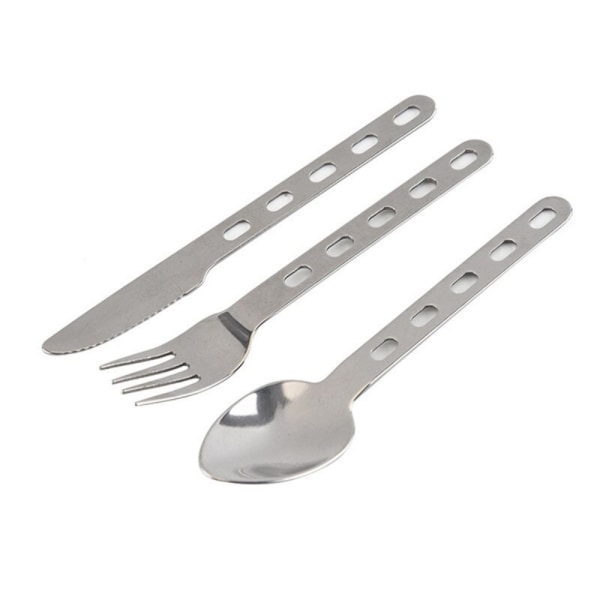 3st/ set Titanium Lery Set Ultra Fork Spoon For Home Silver