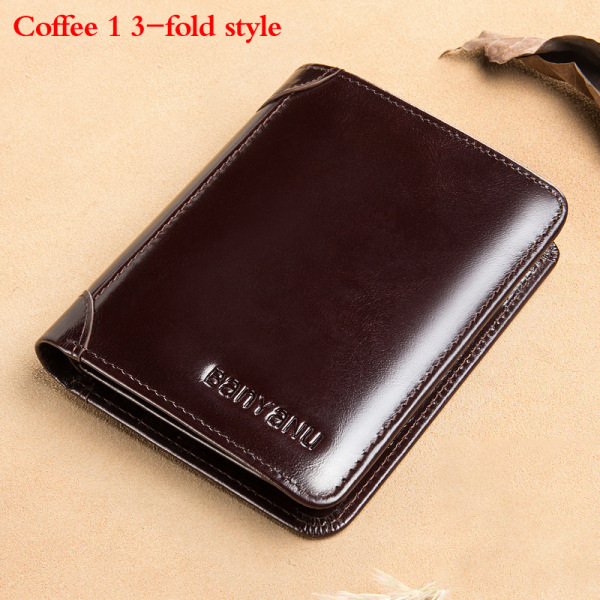 1 st för manliga plånböcker i äkta läder män plånbok Credit Business Coffee1