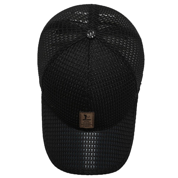 Sommar Män Mesh Baseball Cap Solhatt Utomhus Sommar Hatt Black 56-60cm