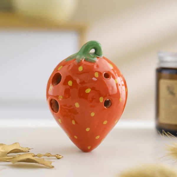 Strawberry Fruits Ocarina 6 Holes Gradient Color Keramik type-A1