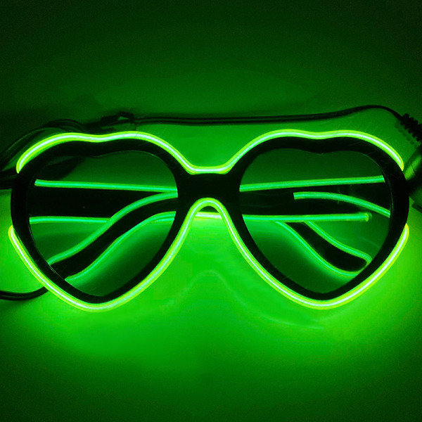 Hjärtformade Glow Solglasögon EL Wire Neonglasögon A9
