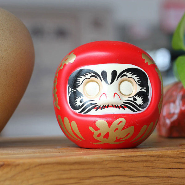 4 Inch Daruma Doll Lucky Cat Fortune Ornament Red