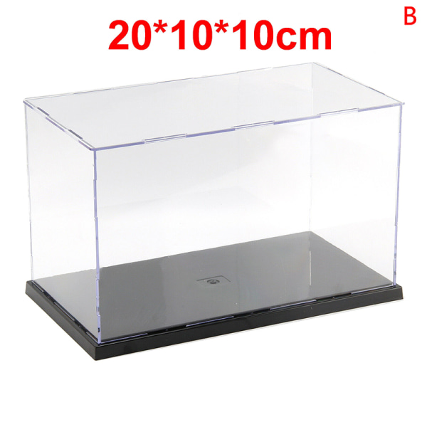 30cm Perspex Acrylic Display Case H Box Plast Base Dammtät 20*10*10cm