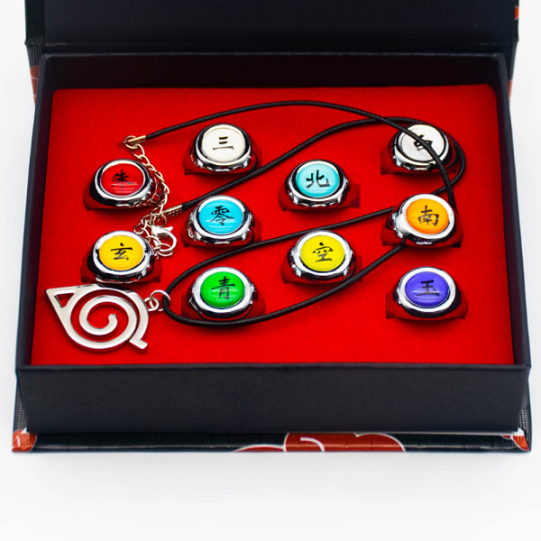 10ST SET Anime Naruto Sharingan Rings Action Figur Cosplay Ac colorful