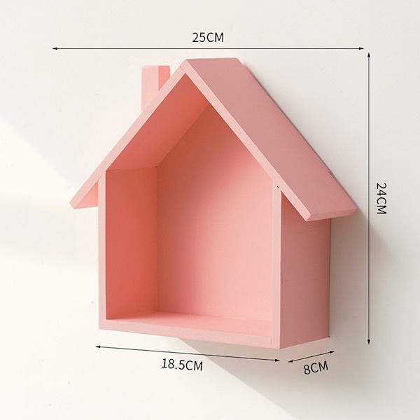 Display Leksakshylla Trä Vägg Hylla Väggmonterad Flytande Hylla Pink