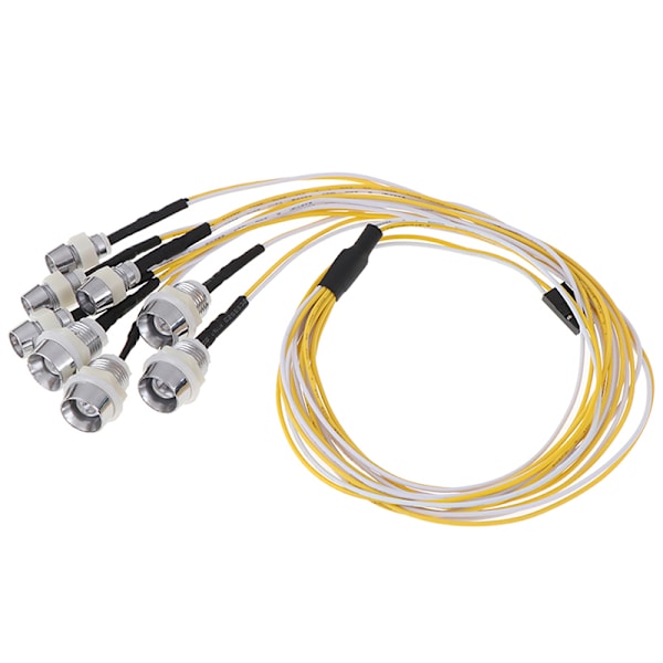 8 LED-lampa 2 vit 2 röd 4 gul för 1/10 1/8 rc crawler tami Onesize