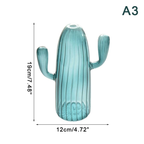 Kaktusglasvas för rumsdekoration Dekorativ glasflaska A3