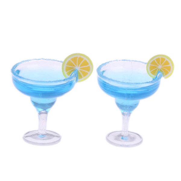 2st 1:12 dockhus miniatyr blå cocktail kopp simulering drin