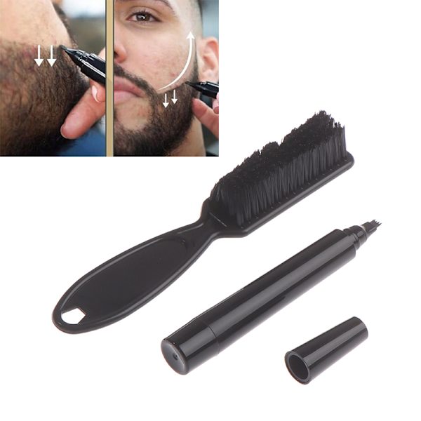 Beard Pen Beard Filler Penna Och Borste Skäggförstärkare Brown