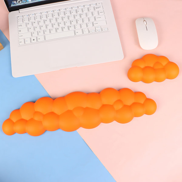 Cloud Shape Rest Pad Anti-Slip skrivbordsmatta Memory handledsstöd Orange C