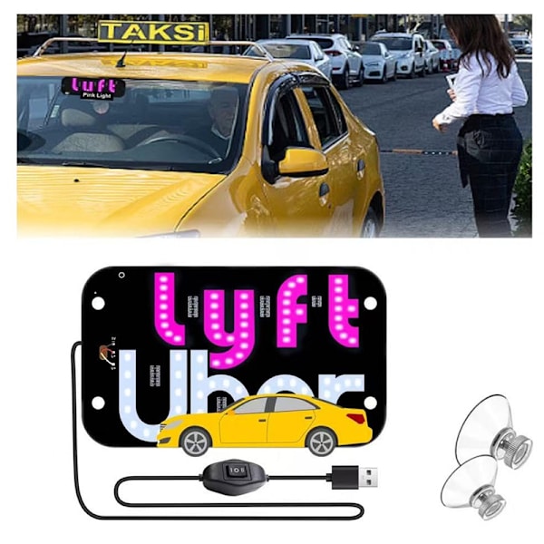 LED Ljusskylt För Bil Taxi Vindruta Ljusskylt USB Bil LED S A1