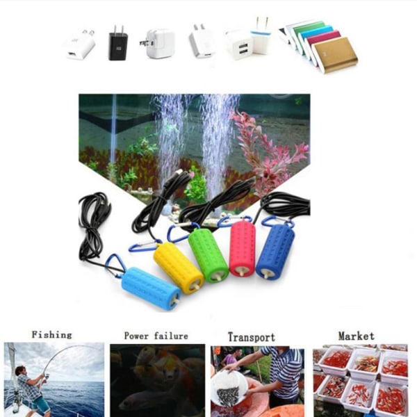 USB Mini Aquarium Filter Syrgas Luftpump För Fisketank Aquar Navy