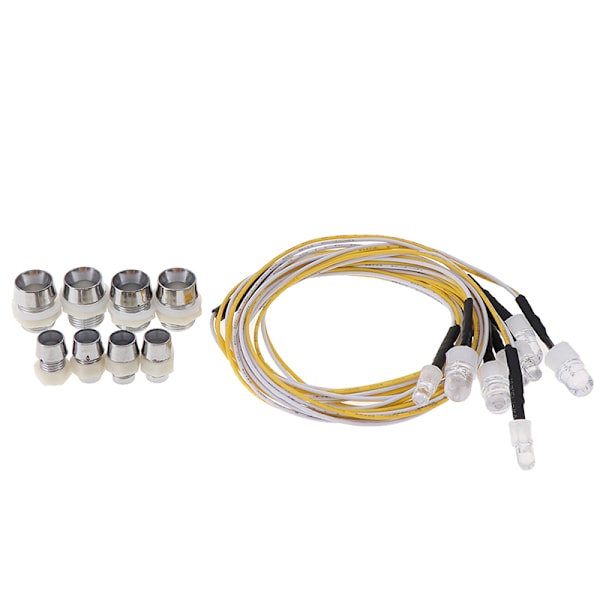 8 LED-lampa 2 vit 2 röd 4 gul för 1/10 1/8 rc crawler tami Onesize