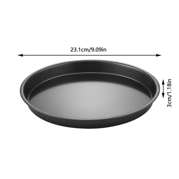 Round Pizza Plate Pan Deep Dish Tray Kolstål Non-stick Mol 9 inch