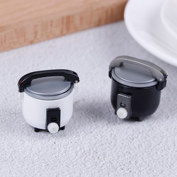 1:12 Miniatyr riskokare ångkokare köksredskap dol White