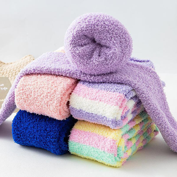 Benvärmare Vinterstrumpor Coral Fleece Knä Scoks A7