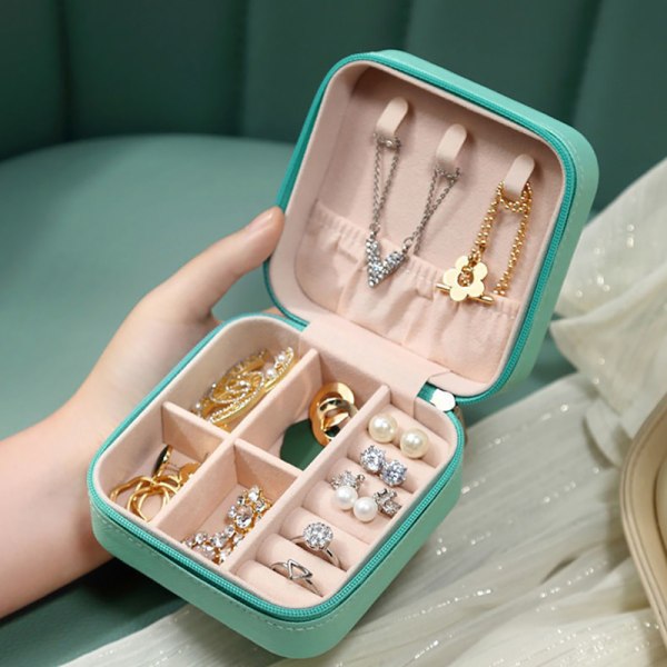 Smycken Display Rese Smycken Case Lådor Bärbar Smyckeskrin Pink