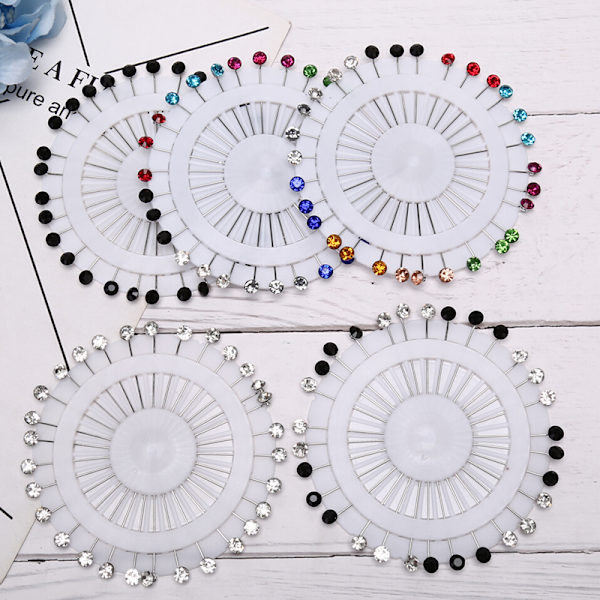 30st/ set Färgglada kristallsnag hijabnålar Hantverk Klänning Br C:Black