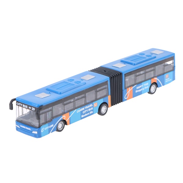 1:64 18 cm metallpressad modell Bussbilar Leksaker Pull Back Fordon G Blue