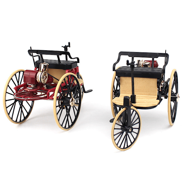 1 st 1:12 1886 Vintage Klassisk Bil Nr.1 Legeringsbilmodell Simulering Black