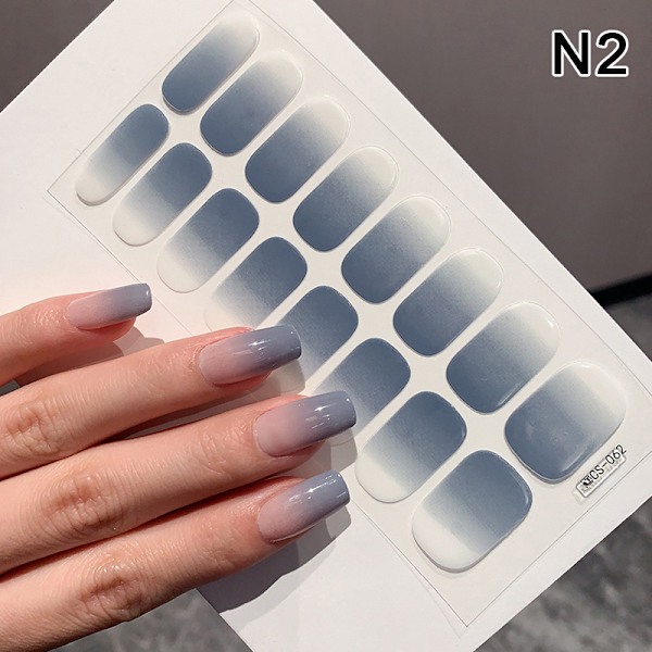 1 Ark Gel Nagel Wraps Polish Strips Semi Härdad Gel Nagel Sticker N2