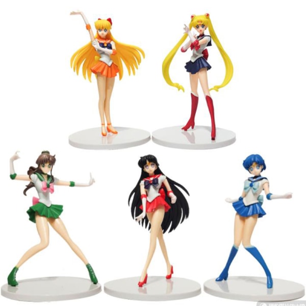 5st/ set Sailor Moon Actionfigurer Modell Leksakskollektion Dekor