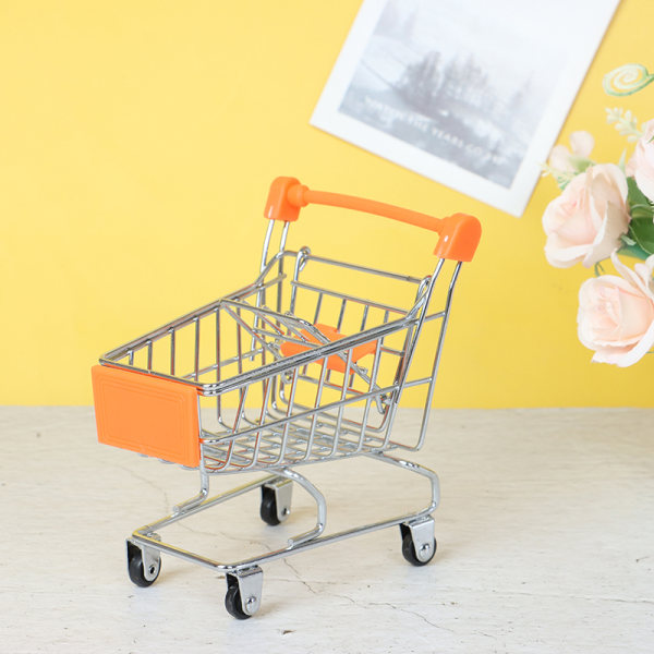 1 st Mini Shopping Cart Supermarket Handcart Shopping Cart Sto Orange