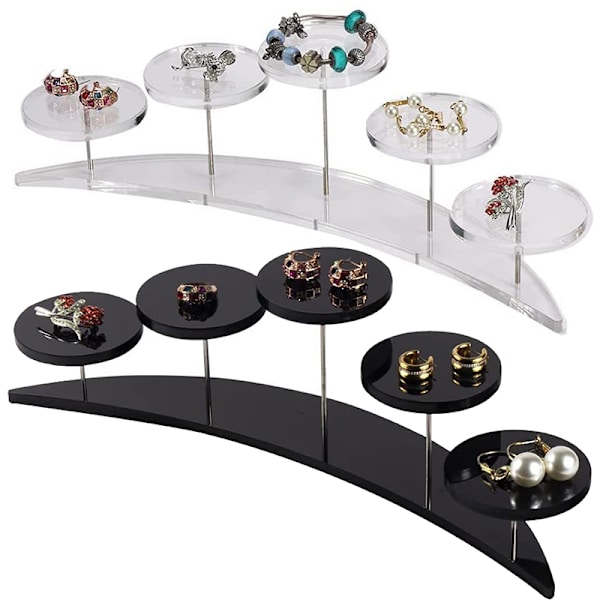 Akryl Cupcake Stand 5-vånings display Hylla Cake Donut Model Black