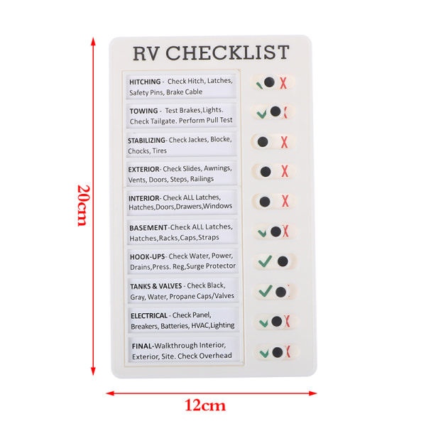 Memo Plastic Board Chore Chart Återanvändbar RV Checklista Daglig plan F