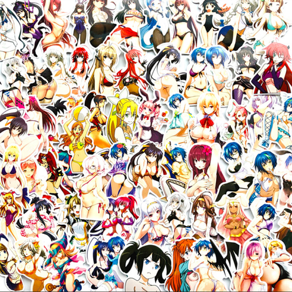 100 st Sexiga tjejer Anime Stickers DIY Scrapbook resväska Laptop