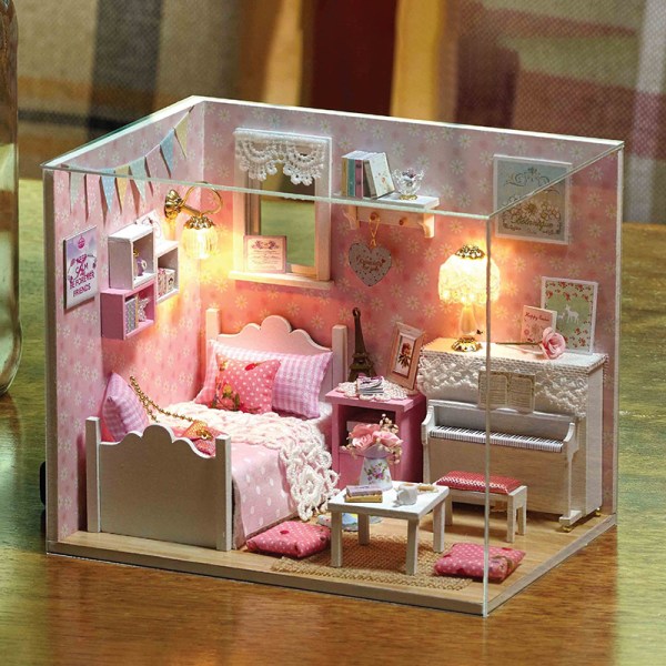 DIY Model Dollhouse Kit Toy House MiniHouse som gåva A2