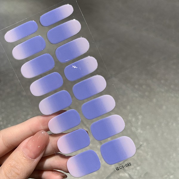 1 Ark Gel Nagel Wraps Polish Strips Semi Härdad Gel Nagel Sticker N3