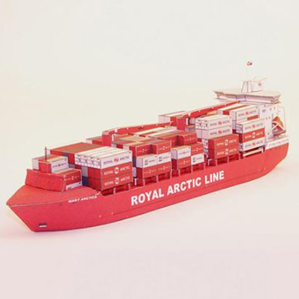 1: 400 MARY ARCTICA Container Ship Paper Model Greenlandic Conta