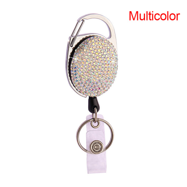 Infällbar Nyckelring Badge Reel Clip Namn ID-kort Bälte Nyckelring Multicolor