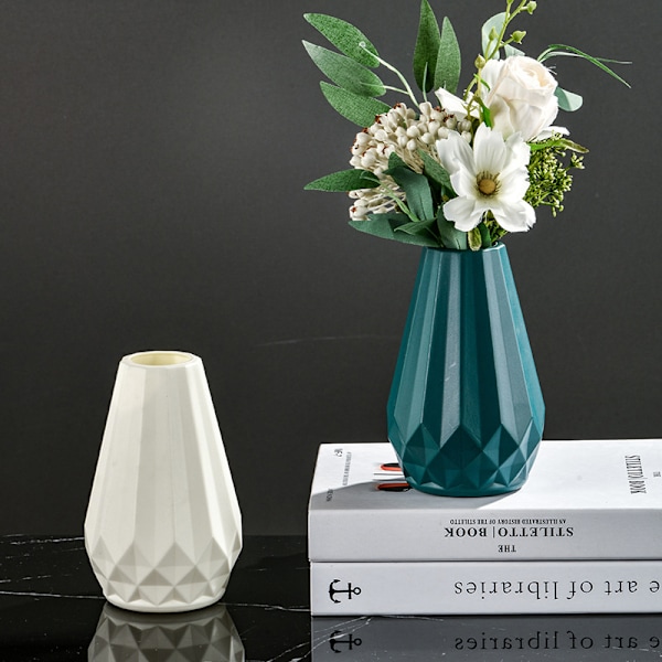Blomvas Blom Hydroponisk Kruka Vas Hem Skrivbord Dekorativ Vas White