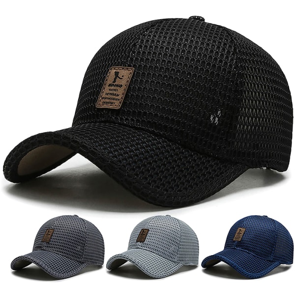 Sommar Män Mesh Baseball Cap Solhatt Utomhus Sommar Hatt Dark gray 56-60cm