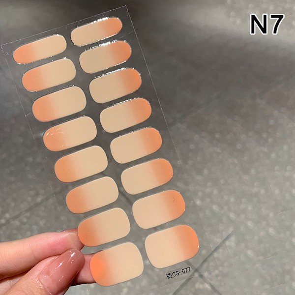1 Ark Gel Nagel Wraps Polish Strips Semi Härdad Gel Nagel Sticker N7