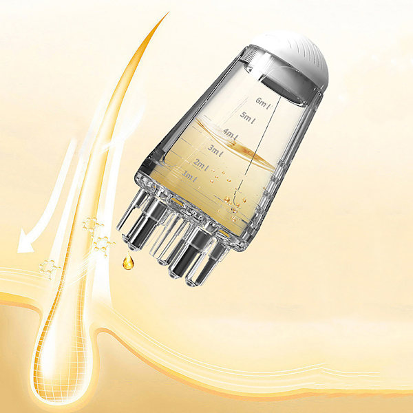 Mini Portable Scalp Applicator Hårrötter Massage Kam Gray