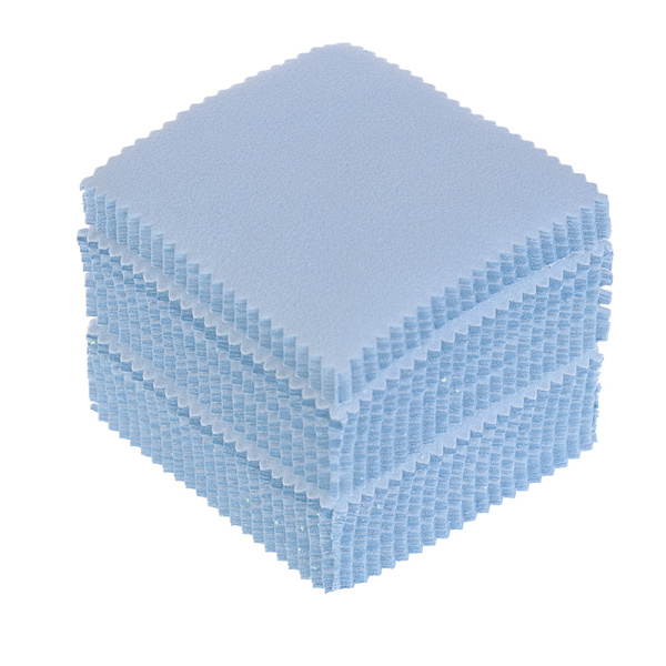 8x8cm Färg Rengöring Polerduk Tyg Av Smycken Verktyg*100 Blue