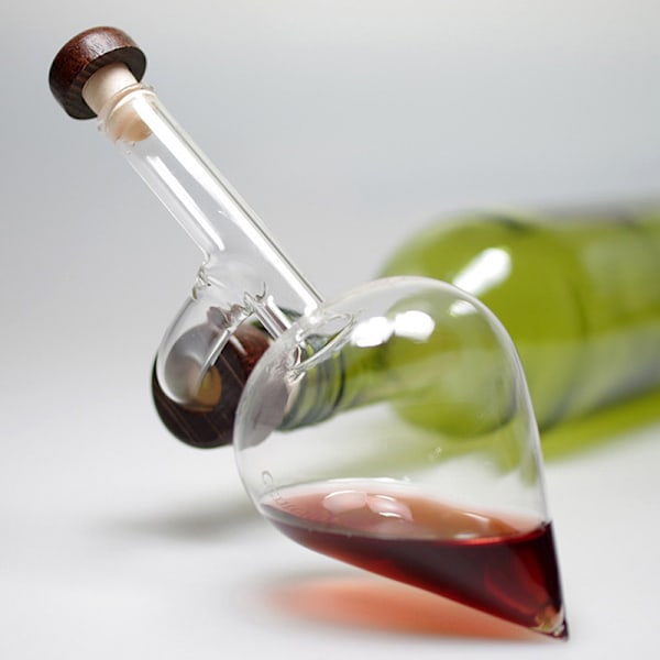 Vinluftare i Glas Persikoform Rödvinspip Snabb Vinluftning