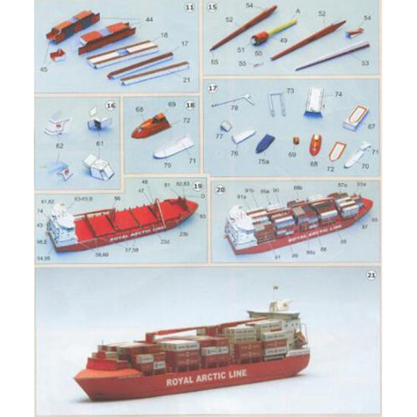 1: 400 MARY ARCTICA Container Ship Paper Model Greenlandic Conta