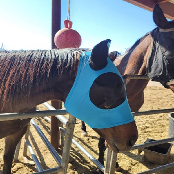 Andningsbart Meshed Horse Ear Cover Ridsporthästutrustning Blue