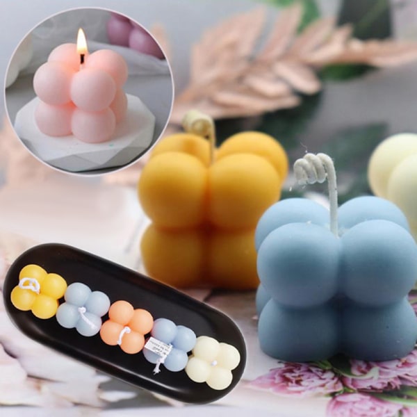 Mini Cube Aromaterapi Ljus Mold DIY Mold wit B
